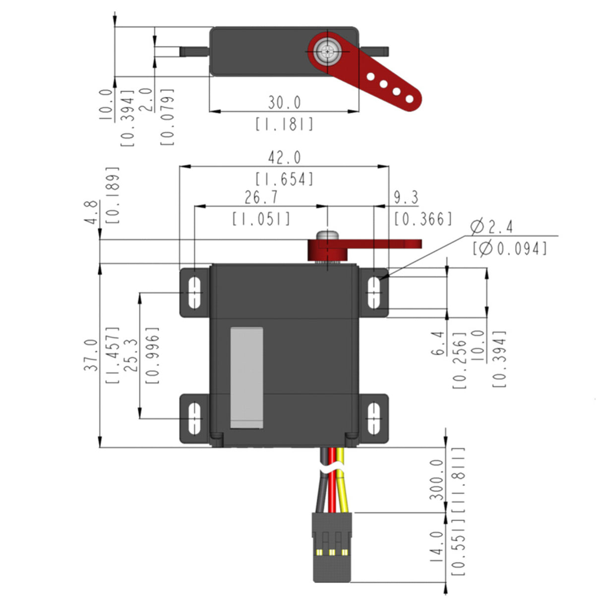 D145SW Slim Wing Digital Cored Servo 24g 6kg/0.14s 4.8V - 7.4V