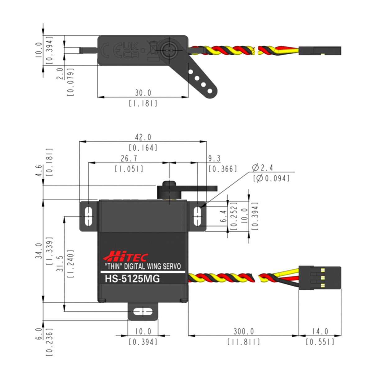 HS-5125MG Slim Wing Digital Cored Servo 24g 3.5kg/0.13s 4.8V - 6.0V