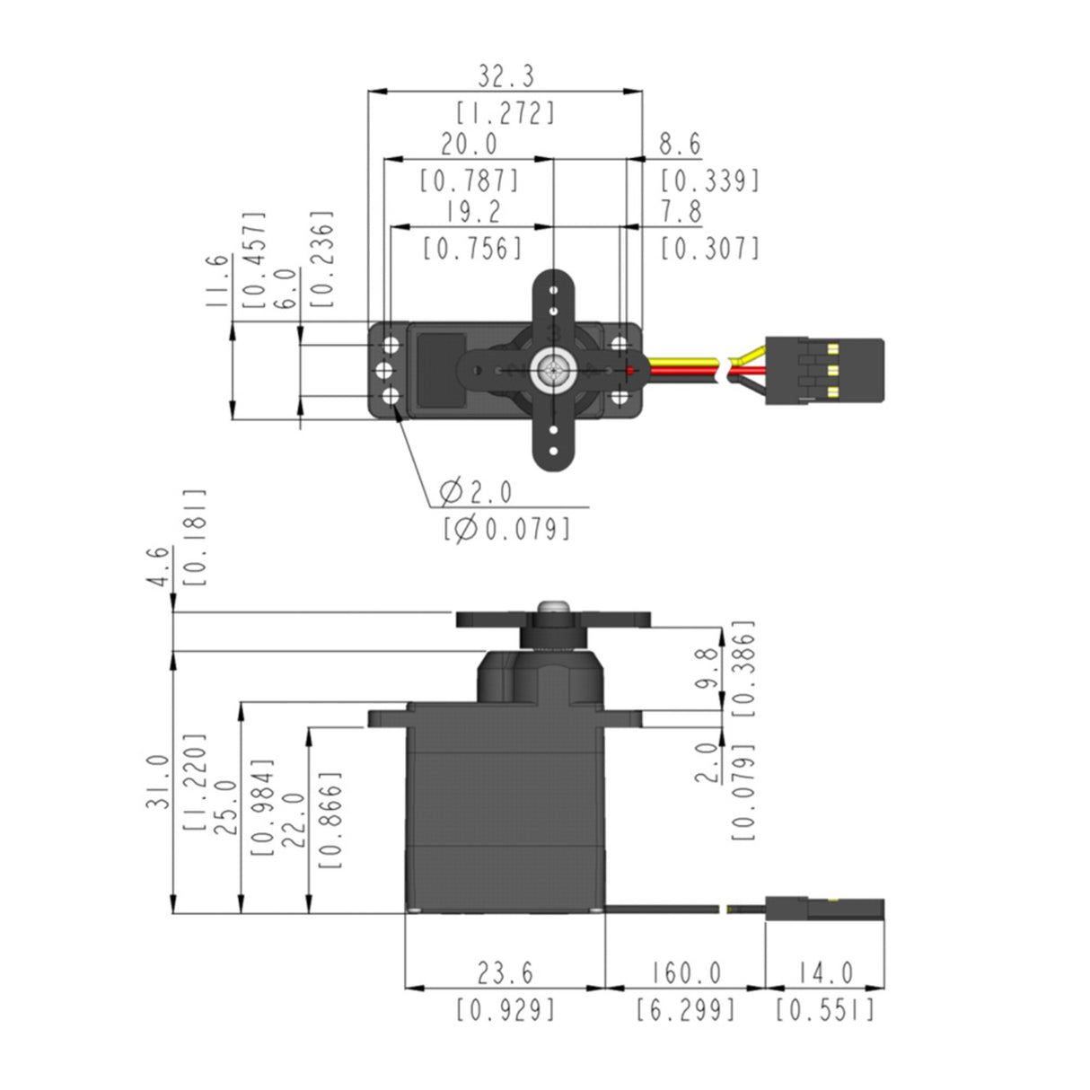 D71MH Ultra Micro Digital Brushed Motor 12.5g 4.1kg/0.13s 6.0 - 7.4v