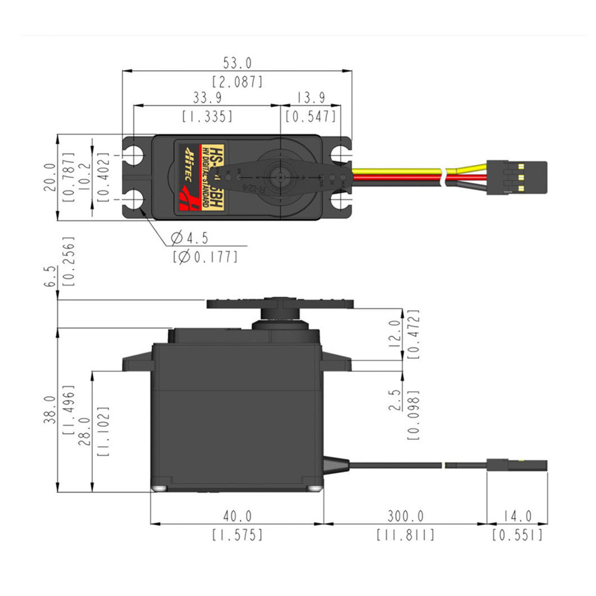 HS-5495BH Standard Digital Cored Servo 45g 7.5kg/0.15s 6.0V - 7.4V