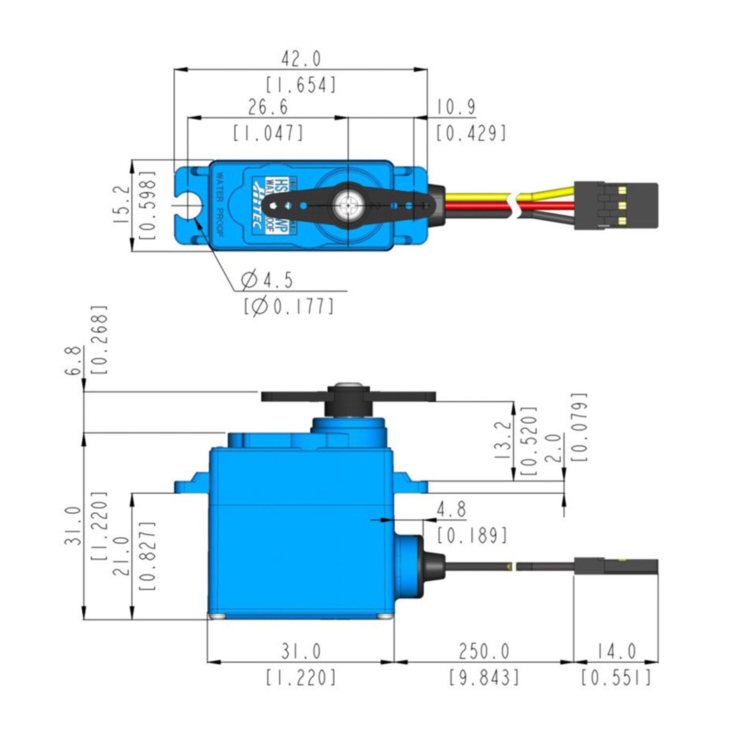 HS-5086WP Micro Digital Cored Servo 28.5g 3.6kg/0.15s 4.8V - 6.0V