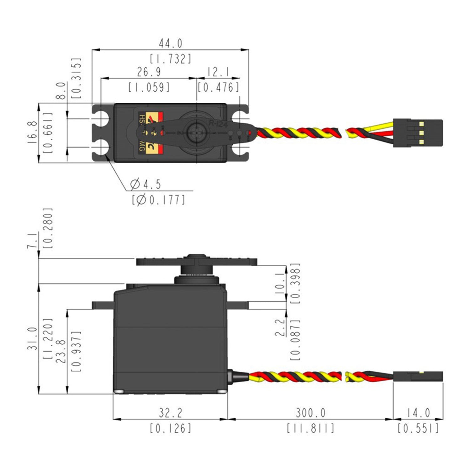 HS-5245MG Mini Digital Cored Servo 32g 5.5kg/0.12s 4.8V - 6.0V