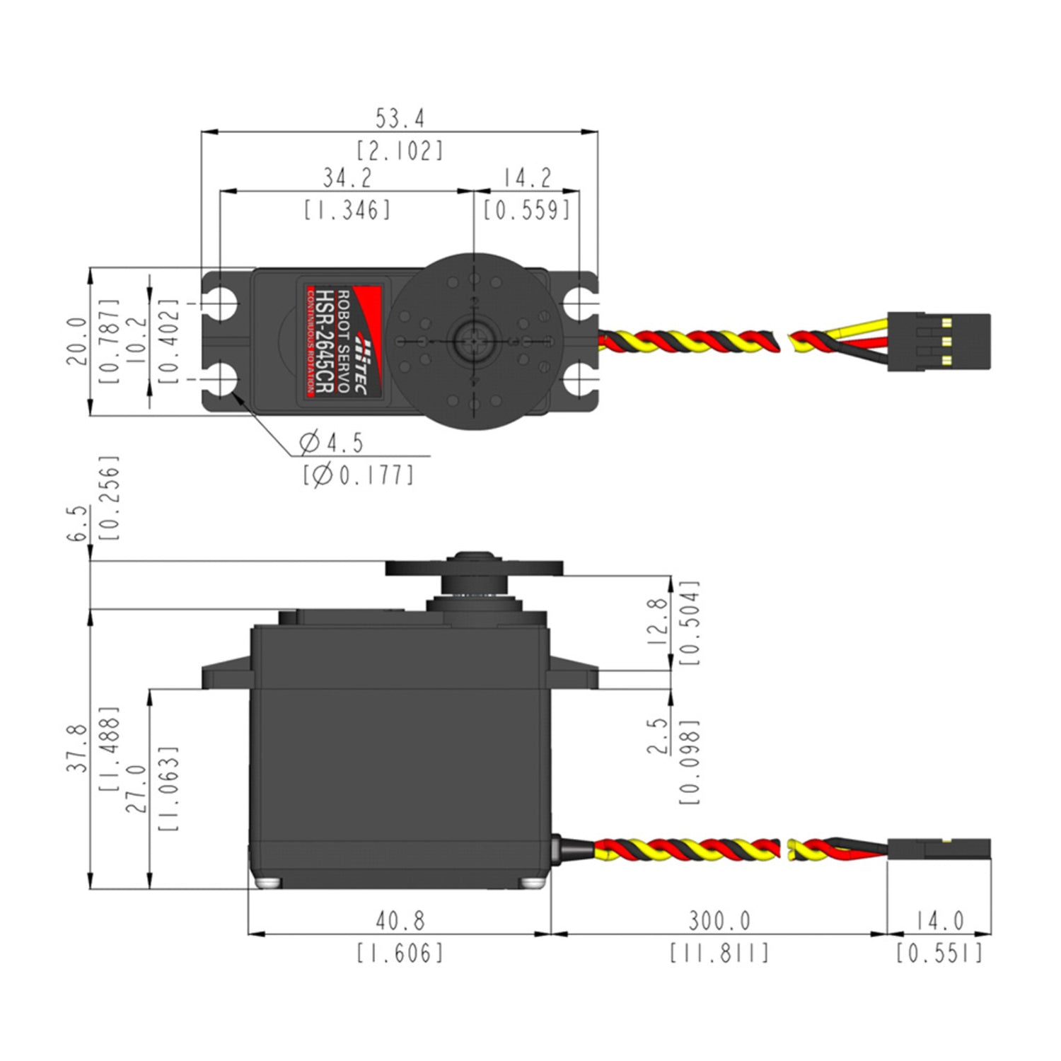 HSR-2645CR Standard Digital Cored Servo 53g 12kg/1.2s 4.8V - 6.0V - 7.4V