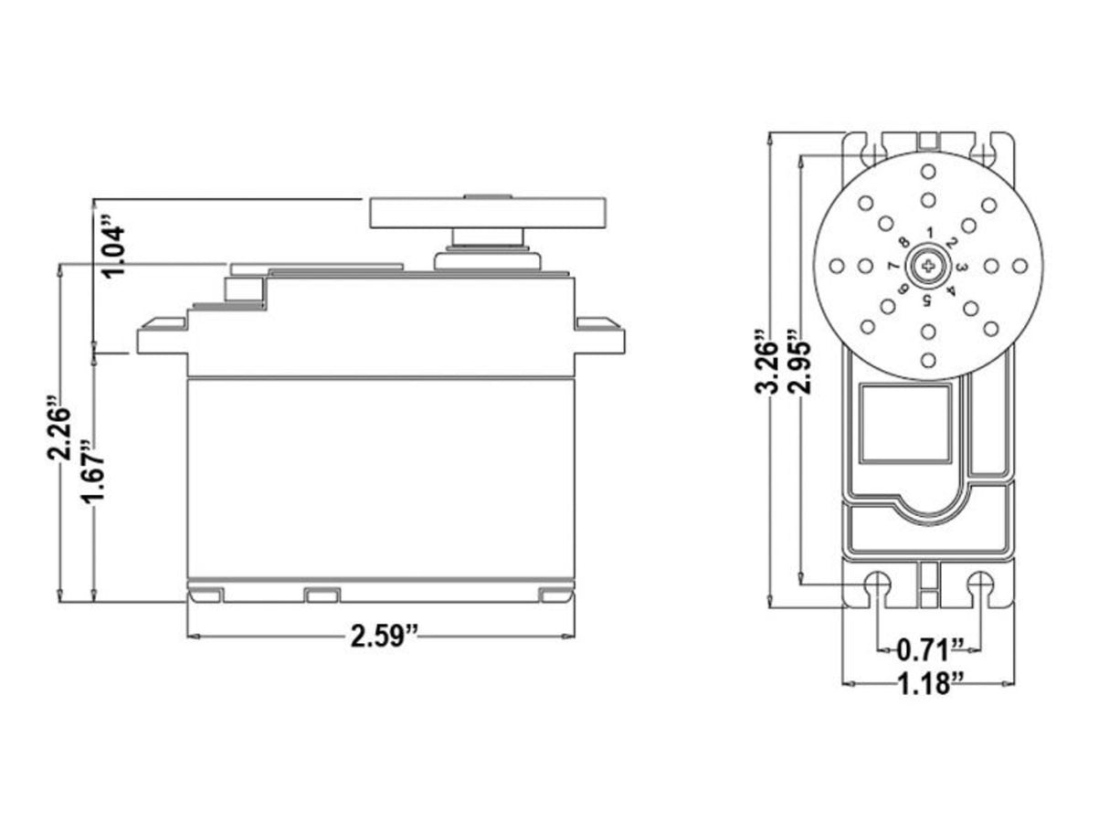 HS-805BB Giant Analogue Cored Servo 152g 24.7kg/0.14s 4.8V - 6.0V