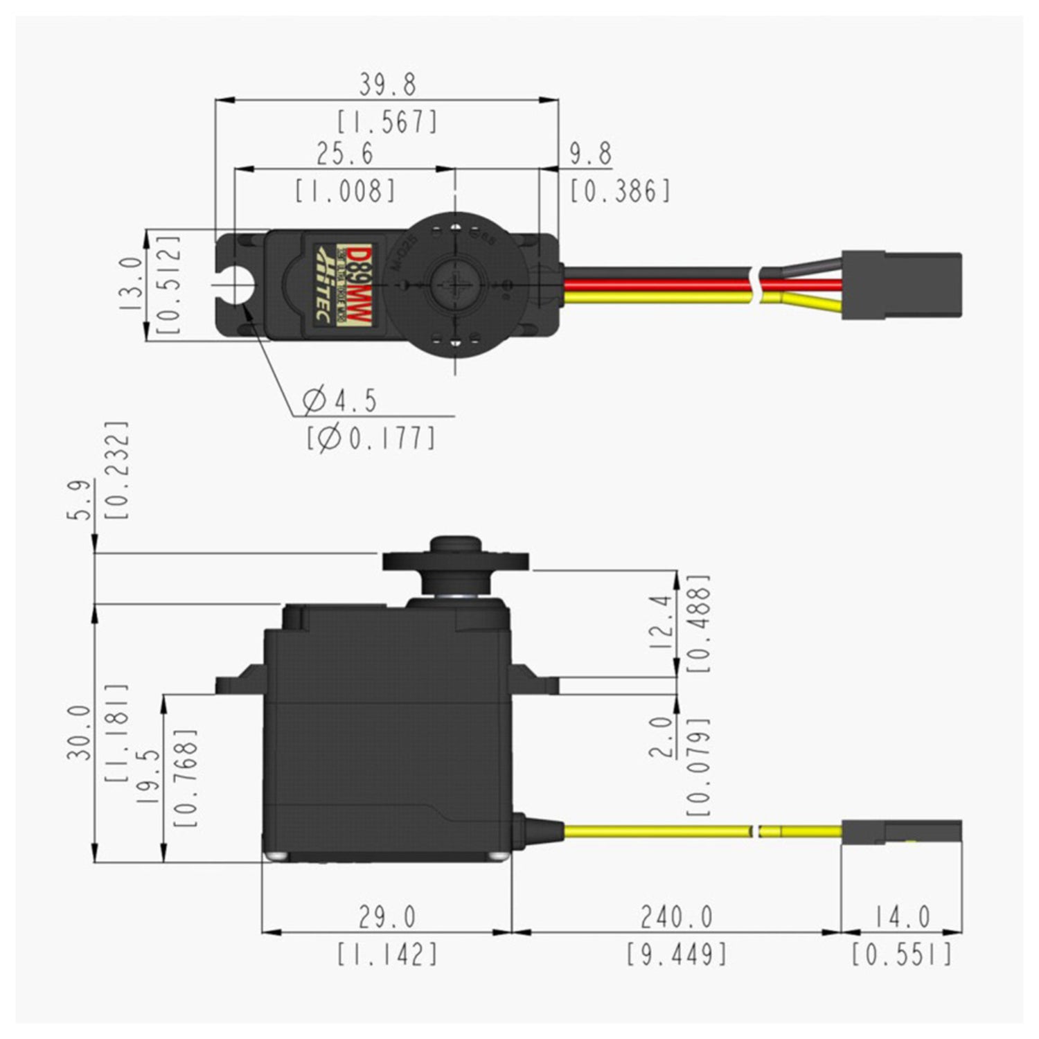 D89MW Micro Digital Coreless Servo 25g 8.5kg/0.11s 4.8V - 7.4V