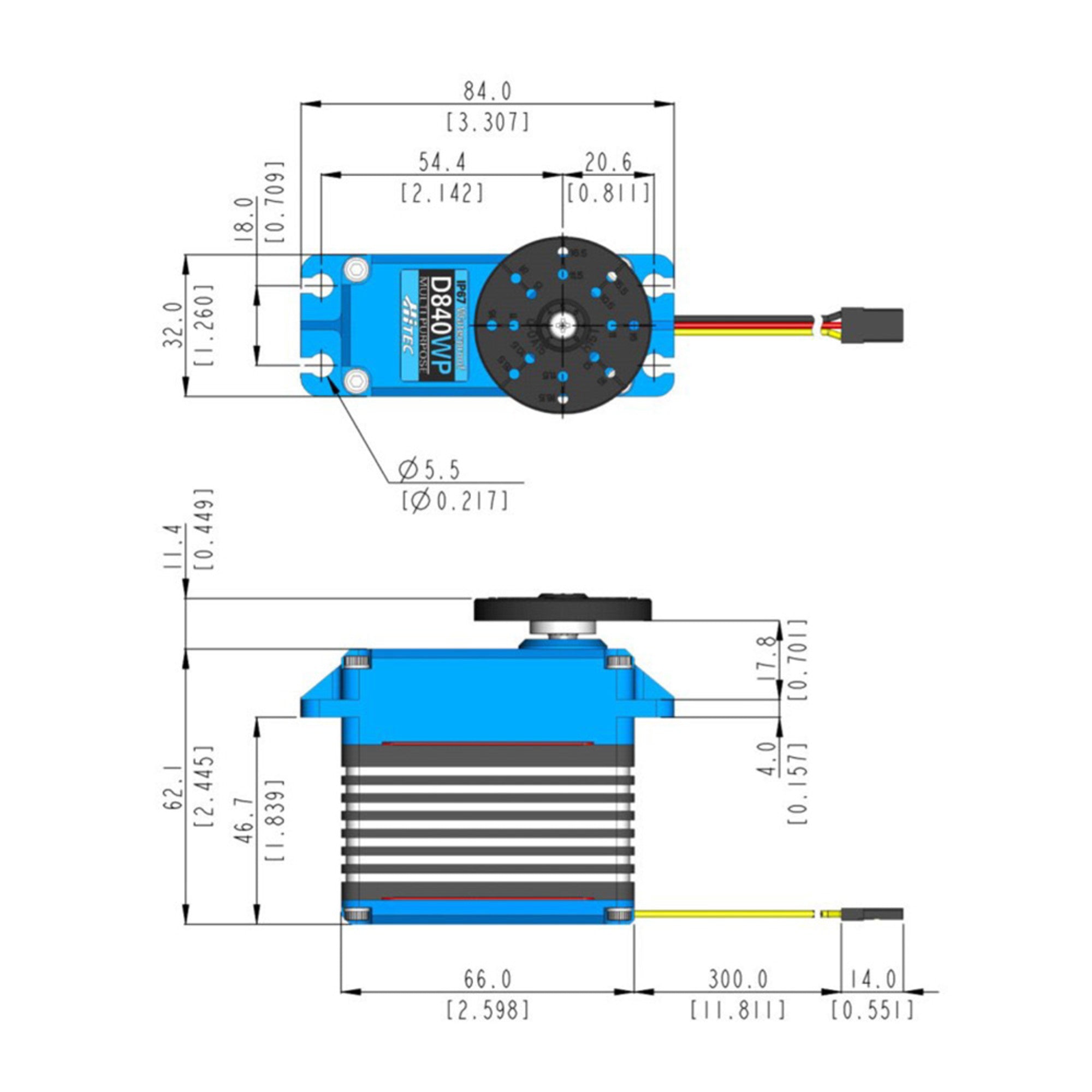 Hitec.uk - D840WP Giant Digital Cored Servo 227g 30kg/0.11s 4.8V