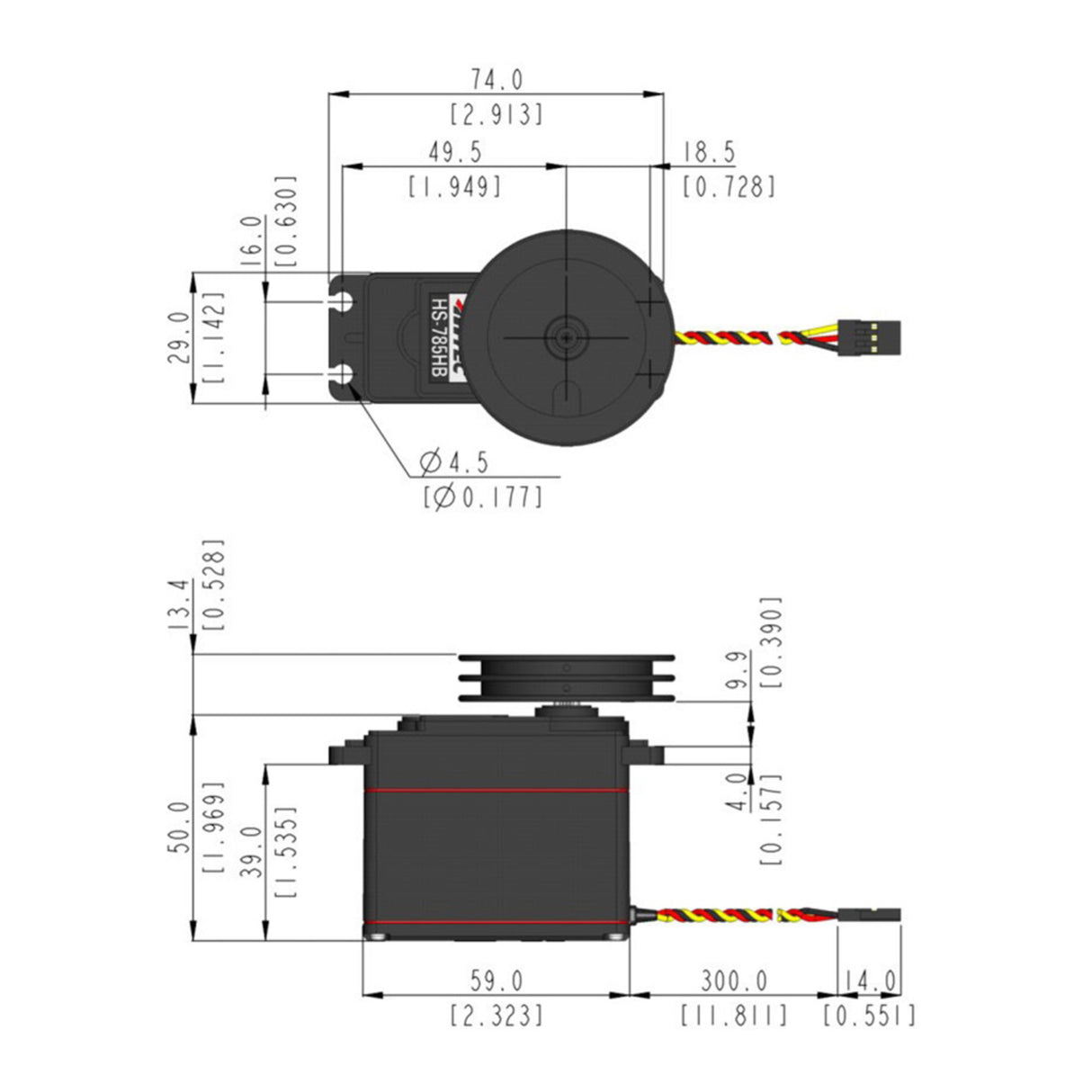 HS-785HB Giant Analogue Cored Servo 110g 13.2kg/1.38s 4.8V - 6.0V