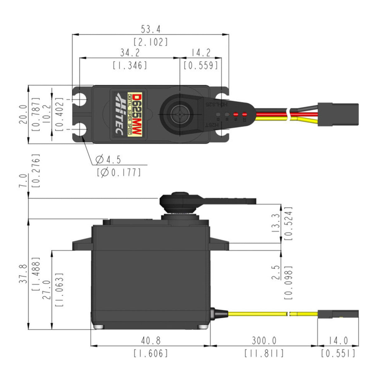 D625MW Standard Digital Cored Servo 57g 10kg/0.13s 4.8V - 7.4V