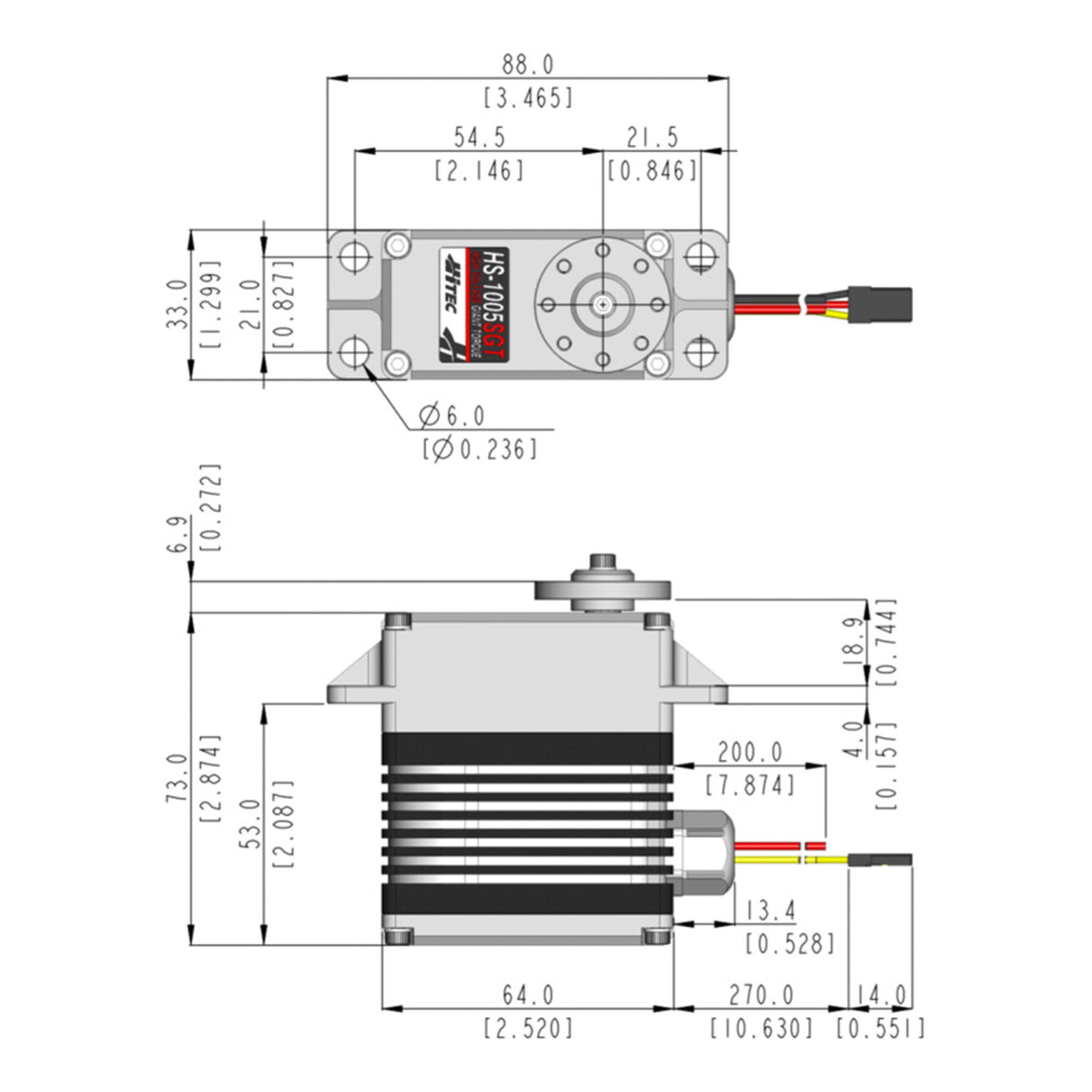 HS-1005SGT Ultra Giant Digital Cored Servo 363g 110kg/0.19s 11.1V - 14.8V