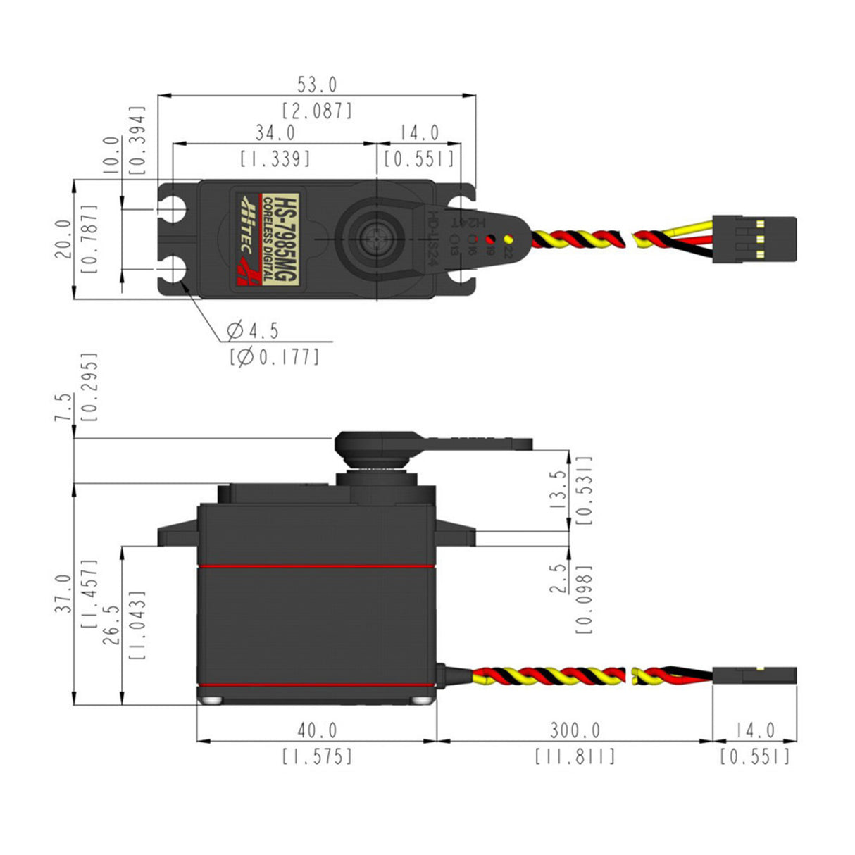 HS-7985MG Standard Digital Coreless Servo 62g 12.4kg/0.13s 4.8V - 6.0V