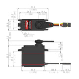 HSB-9485SH Standard Digital Brushless Servo 62g 26kg/0.15s 6.0V - 7.4V