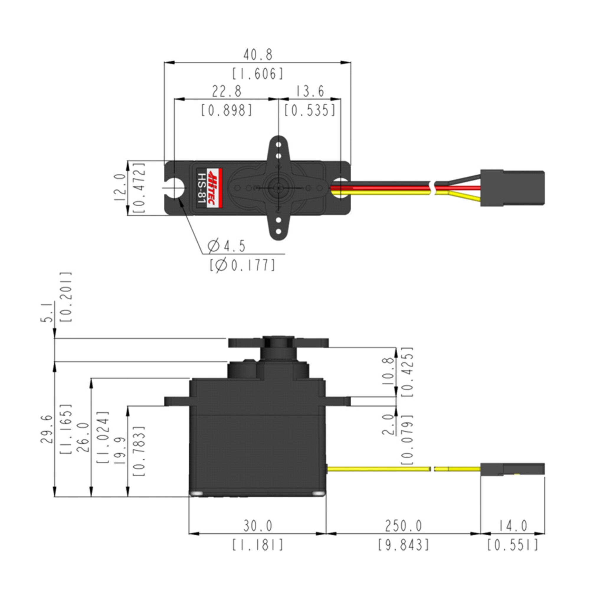 Hi&miOページ Hitec.uk - HS-81 Micro Analogue Cored Servo 16.6g 3kg/0.09s 4.8V