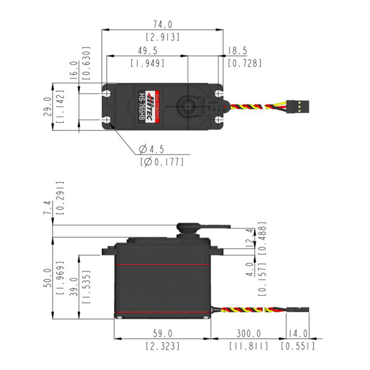 HS-765HB Giant Analogue Cored Servo 110g 13.2kg/0.23s 4.8V - 6.0V