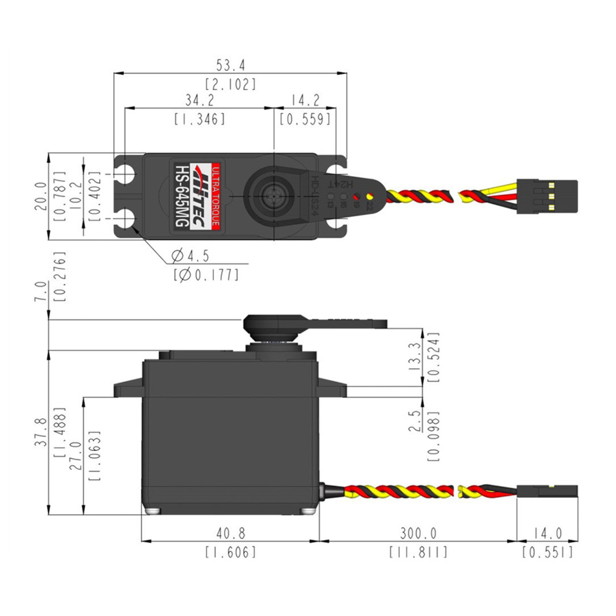 Hitec.uk - HS-645MG Standard Analogue Cored Servo 55.2g 9.6kg/0.2s