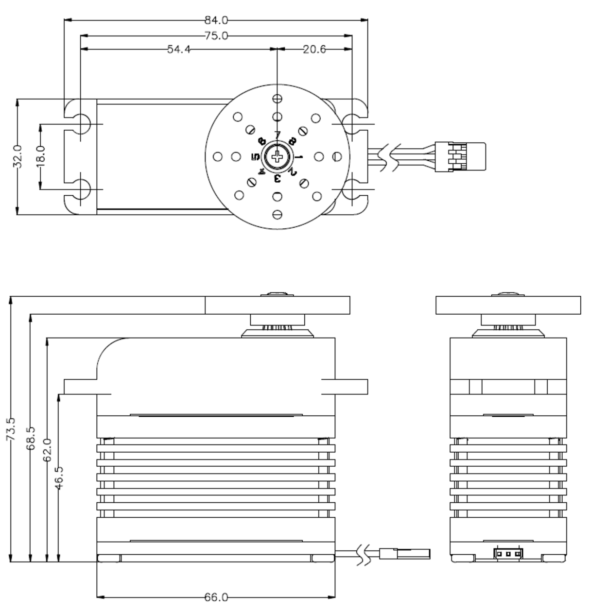 D845WP Giant Digital Cored Servo 227g 50kg/0.17s 4.8V - 7.4V