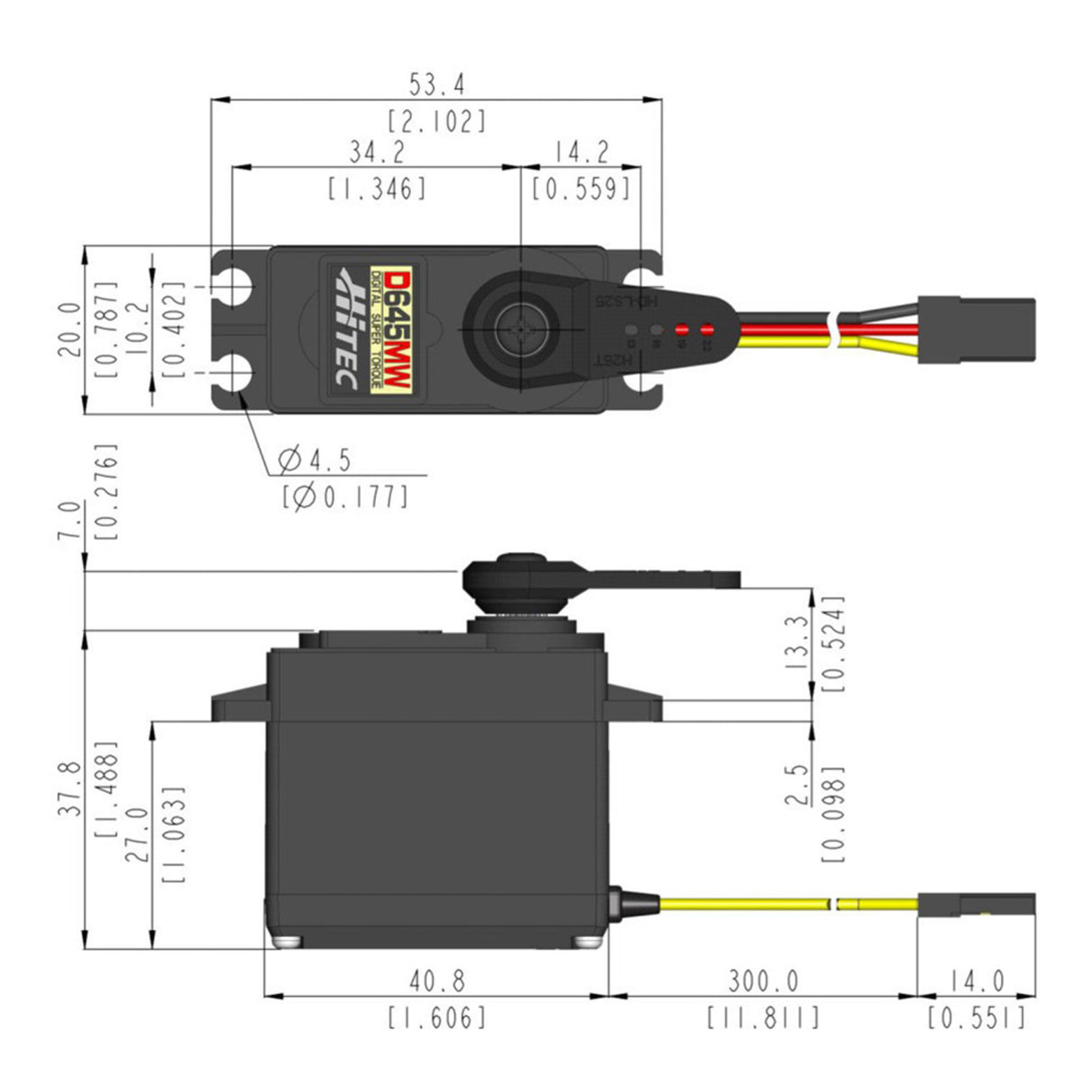 D645MW Standard Digital Cored Servo 57g 12.9kg/0.17s 4.8V - 7.4V