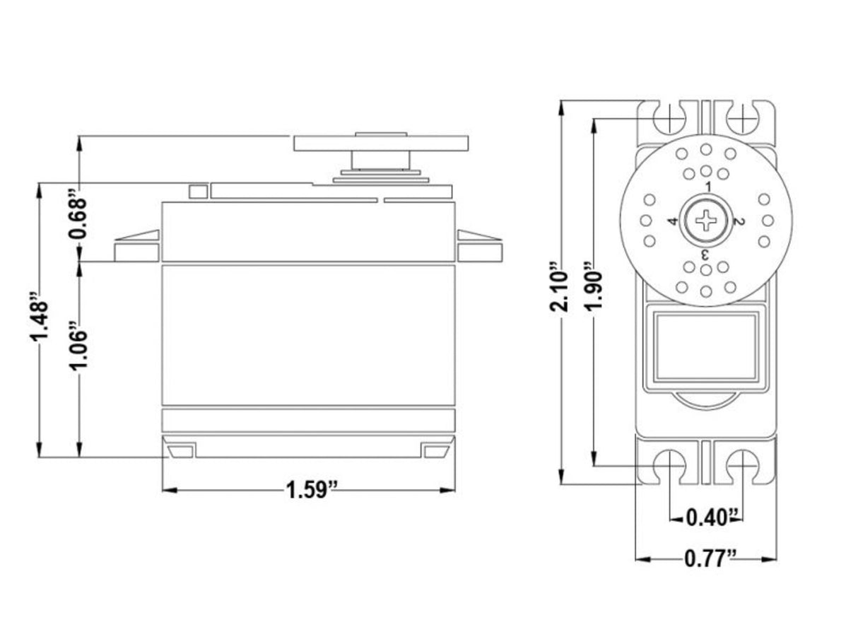 HS-5625MG Standard Digital Cored Servo 60g 9.4kg/0.14s 4.8V - 6.0V