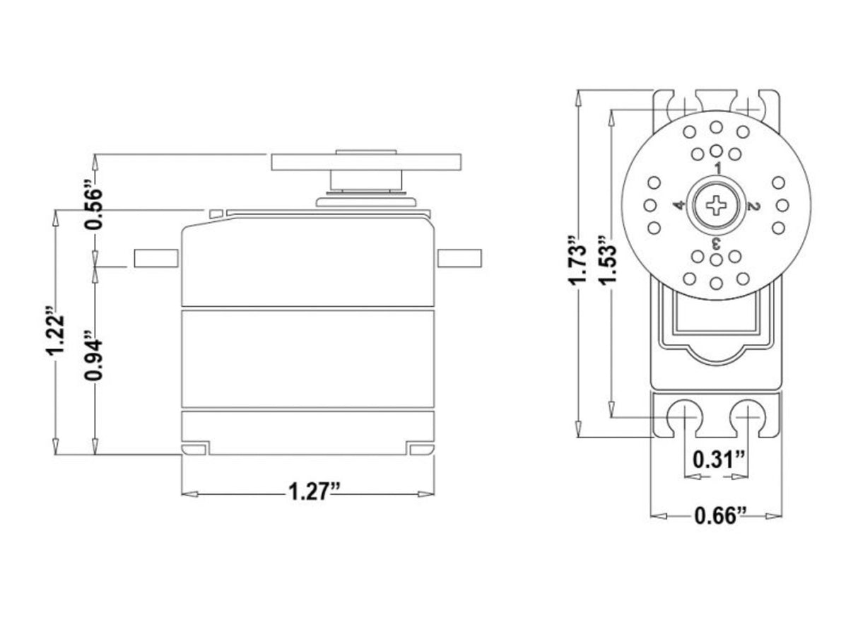 HS-225BB Mini Analogue Cored Servo 27g 4.8kg/0.11s 4.8V - 6.0V